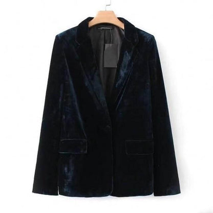 1-Button Velvet Blazer Women - Suit Jacket - Velvet Blazer - LeStyleParfait