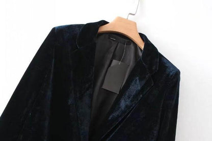 1-Button Velvet Blazer Women - Suit Jacket - Velvet Blazer - LeStyleParfait