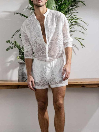 Casual See Through Shorts Set-LeStyleParfait