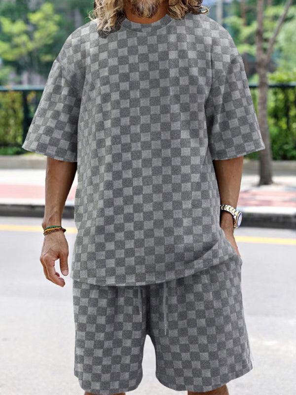 Men's Checkerboard Leisure Two-Piece-LeStyleParfait