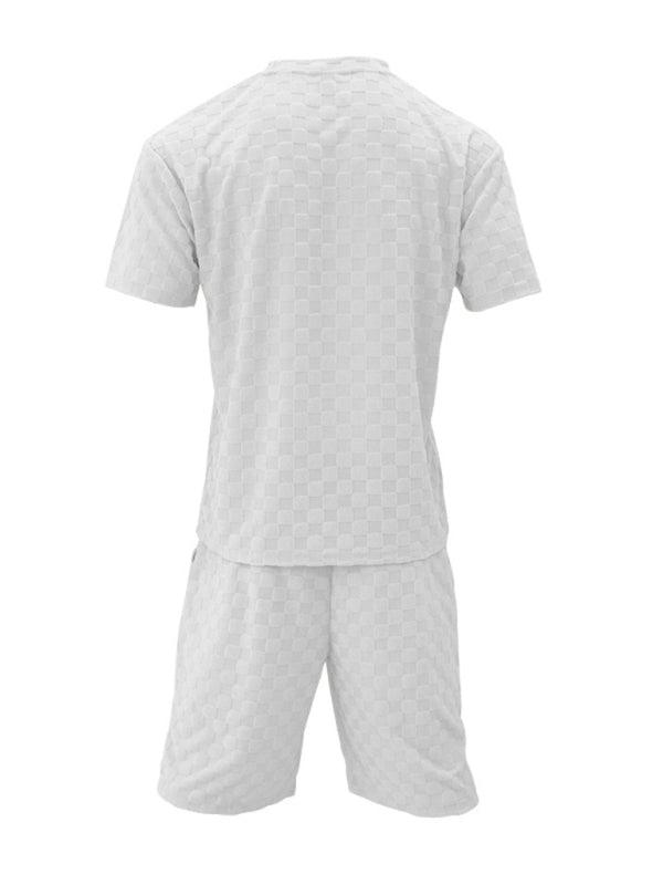 Men's Checkerboard Leisure Two-Piece-LeStyleParfait