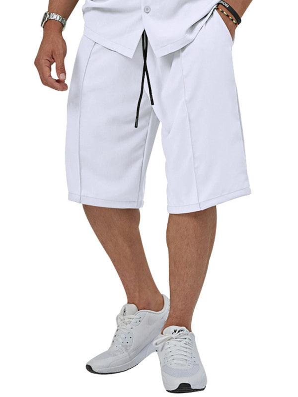 Men's Lapel Casual Shorts Set-LeStyleParfait