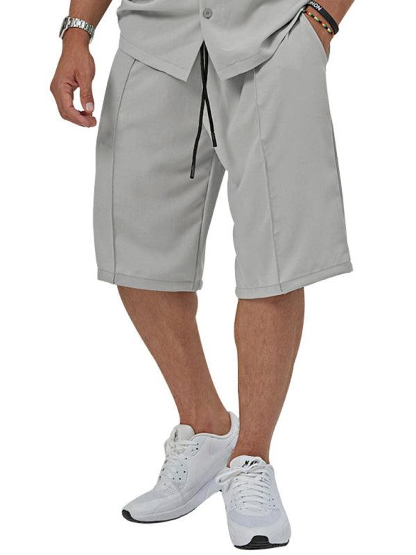 Men's Lapel Casual Shorts Set-LeStyleParfait