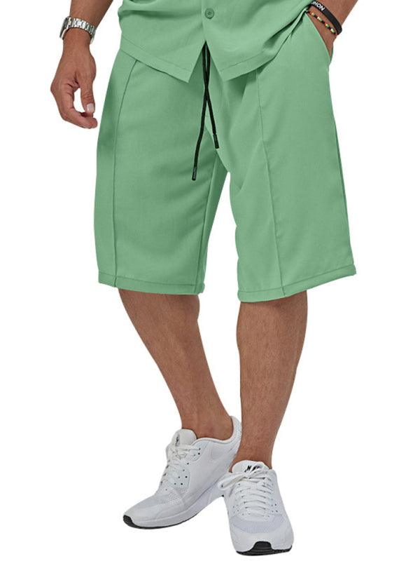 Men's Lapel Casual Shorts Set-LeStyleParfait