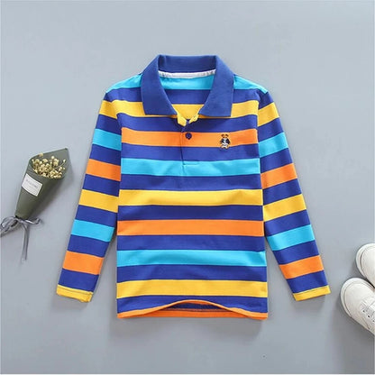 Polo rayé en polyester pour enfants