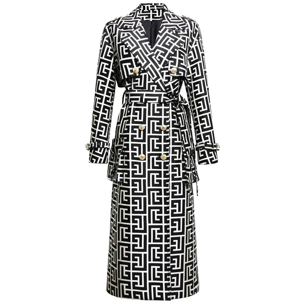 Belted Print Women's Trench Coat - Overcoat - LeStyleParfait