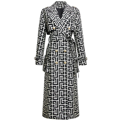 Belted Print Women's Trench Coat - Overcoat - LeStyleParfait