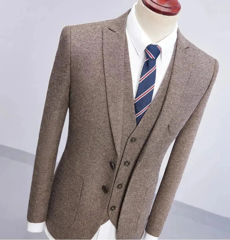 Big Business Tweed 3 Piece Suit - Tweed Suit - LeStyleParfait