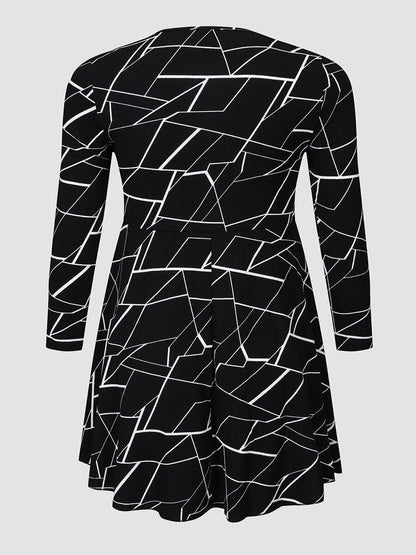 Black Irregular Geometric Plus size Dress - Dress - LeStyleParfait