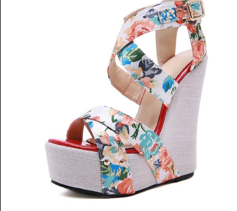 Block Heel Wedge Sandal Shoes - Wedge Shoes - LeStyleParfait