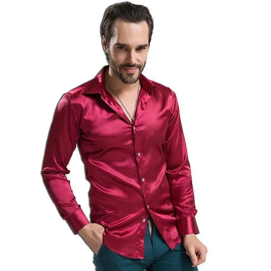 Bolan Satin Silk Shirt For Men - Silk Shirt - LeStyleParfait