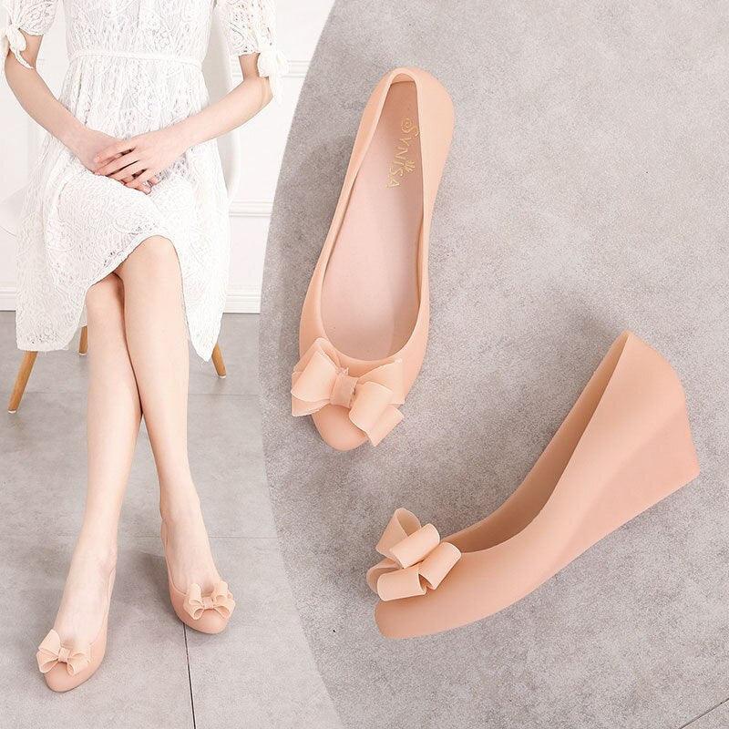 Bowtie Pumps Wedge Shoes - Wedge Shoes - LeStyleParfait