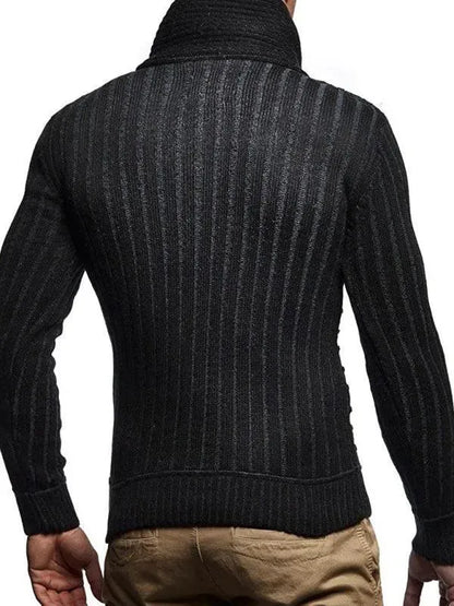 Buttoned Loose Men Turtleneck Sweater - Pullover Sweater - LeStyleParfait