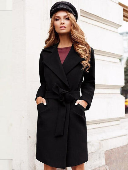 Casual Belted Women Wrap Coat-women-coat-LeStyleParfait