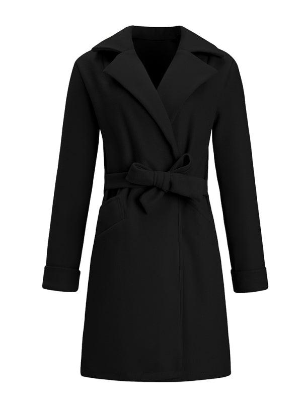 Casual Belted Women Wrap Coat-women-coat-LeStyleParfait