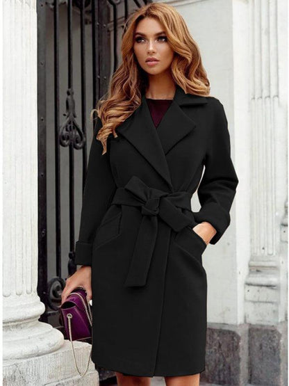 Casual Belted Women Wrap Coat-women-coat-LeStyleParfait