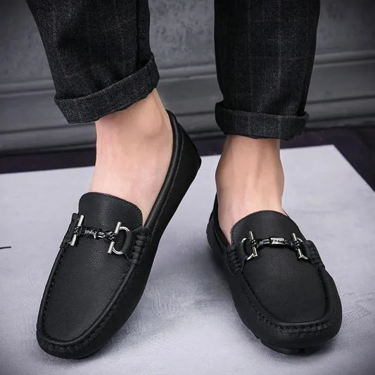 Casual Leather Driving Shoes For Men - Loafer Shoes - LeStyleParfait