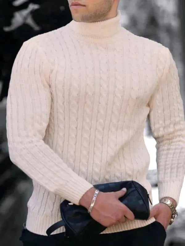 Casual Tight Stretch Men Sweater Turtleneck - Pullover Sweater - LeStyleParfait