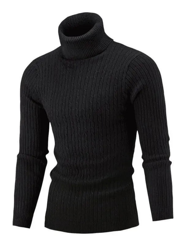 Casual Tight Stretch Men Sweater Turtleneck - Pullover Sweater - LeStyleParfait