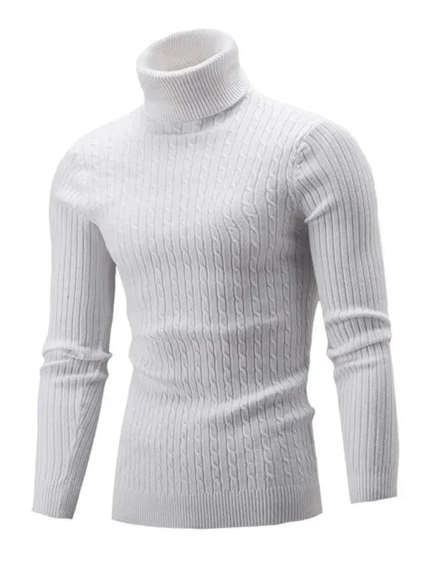 Casual Tight Stretch Men Sweater Turtleneck - Pullover Sweater - LeStyleParfait