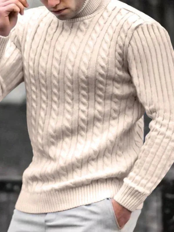 Casual Tight Stretch Men Sweater Turtleneck - Pullover Sweater - LeStyleParfait