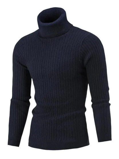 Casual Tight Stretch Men Sweater Turtleneck - Pullover Sweater - LeStyleParfait