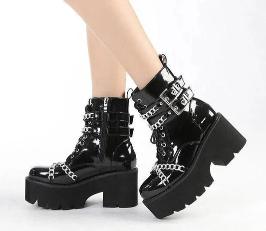 Chains-Buckles Gosh Boots - Boots - LeStyleParfait