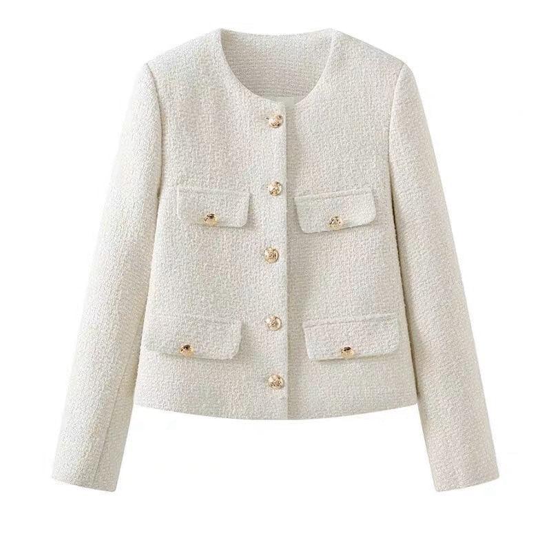 Chic Multipocket Women's Tweed Jacket - Tweed Blazer - LeStyleParfait