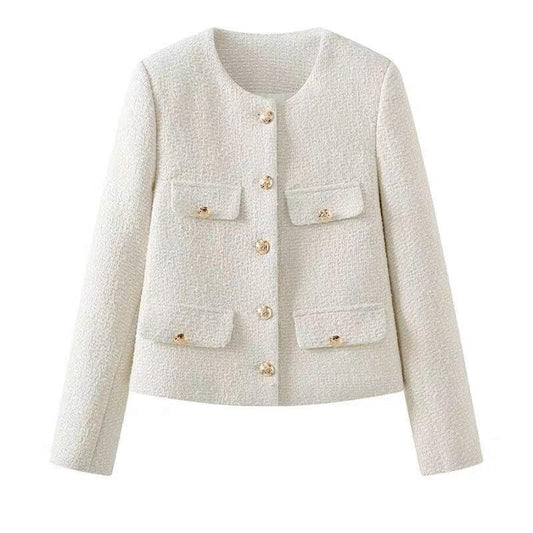 Chic Multipocket Women's Tweed Jacket - Tweed Blazer - LeStyleParfait