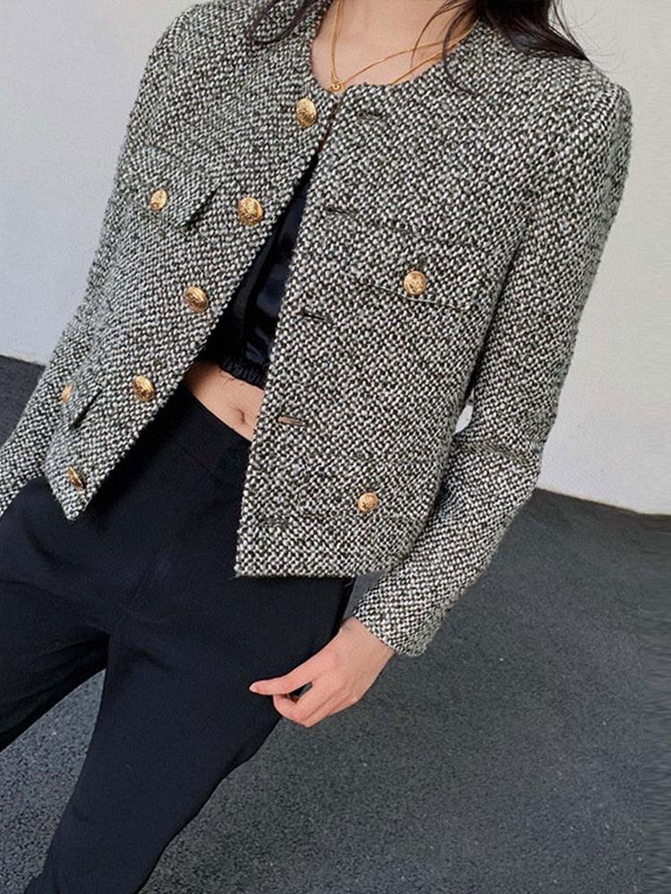 Chic Multipockets Tweed Jacket - Tweed Blazer - LeStyleParfait