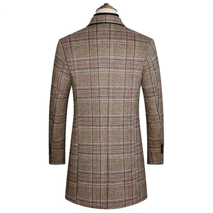 Classic Plaid Men Overcoat - Plaid Overcoat - LeStyleParfait