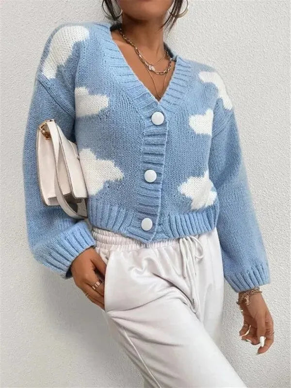 Cloud Crop Women Cardigan Sweater - Cardigan Sweater - LeStyleParfait