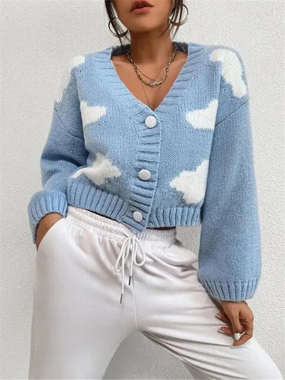 Cloud Crop Women Cardigan Sweater - Cardigan Sweater - LeStyleParfait