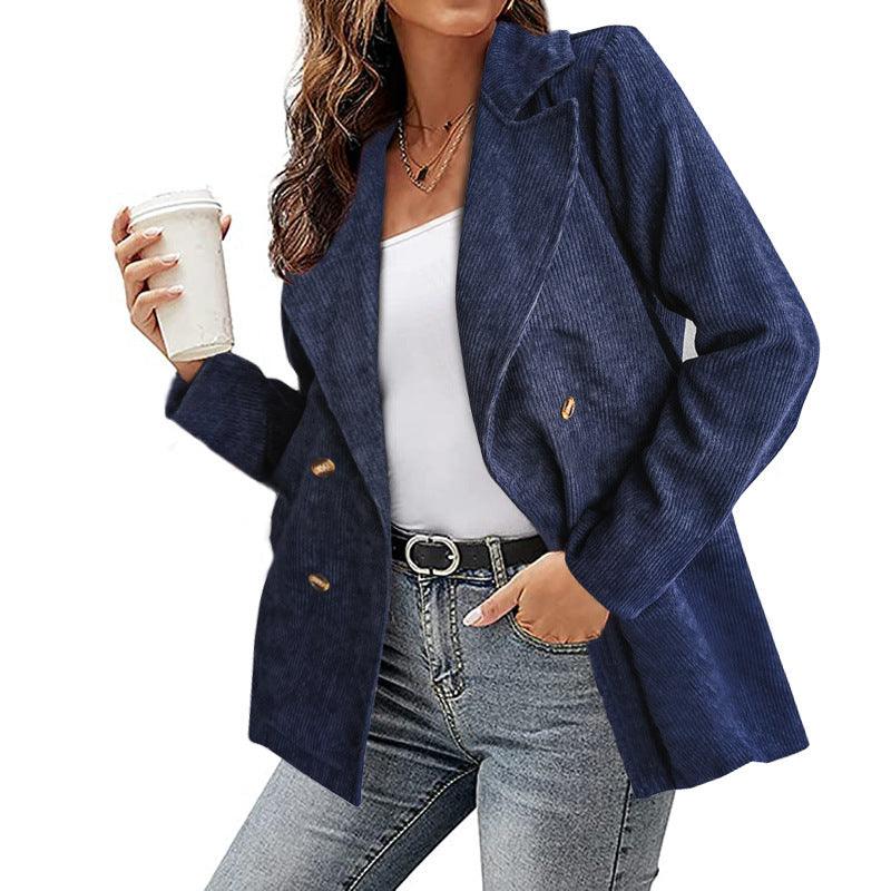 Corduroy Pea Coat for Women - Pea Coat - LeStyleParfait