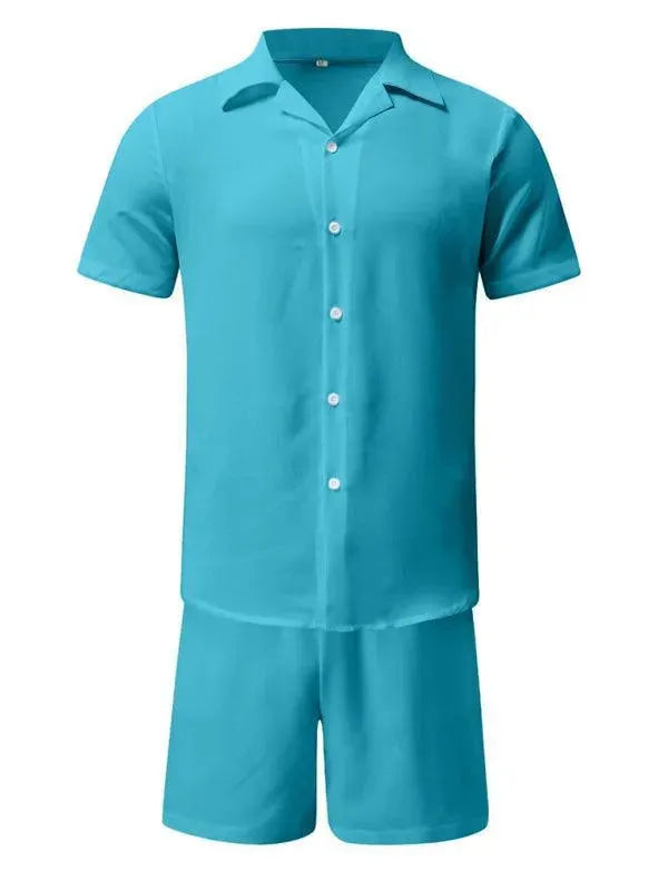 Cotton Short Sleeved Men Clothing Set - Clothing Set - LeStyleParfait