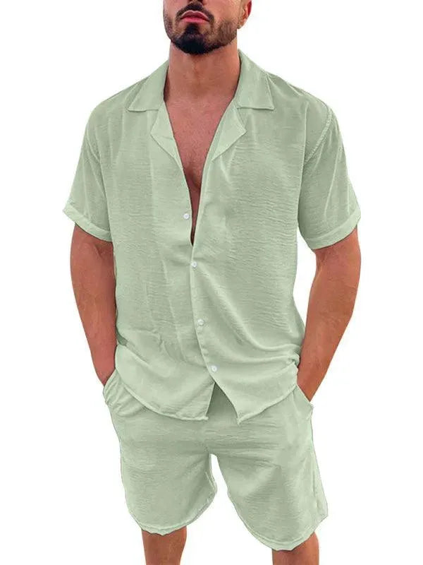 Cotton Short Sleeved Men Clothing Set - Clothing Set - LeStyleParfait