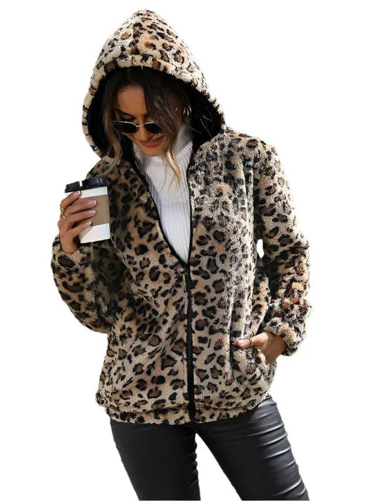 Cozy Wild Hooded Women Fleece Jacket - Fleece Jacket - LeStyleParfait