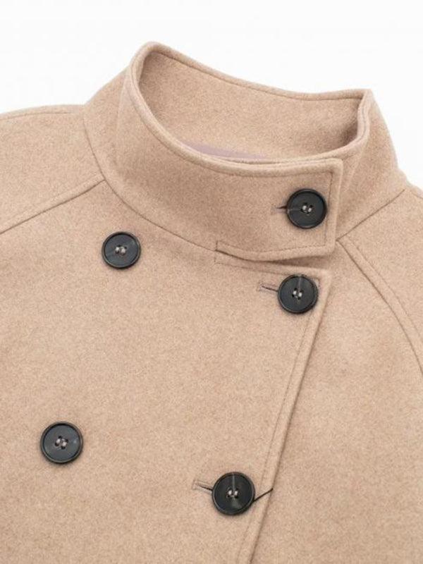 Crop Woolen Women Pea Coat-Pea Coat-LeStyleParfait