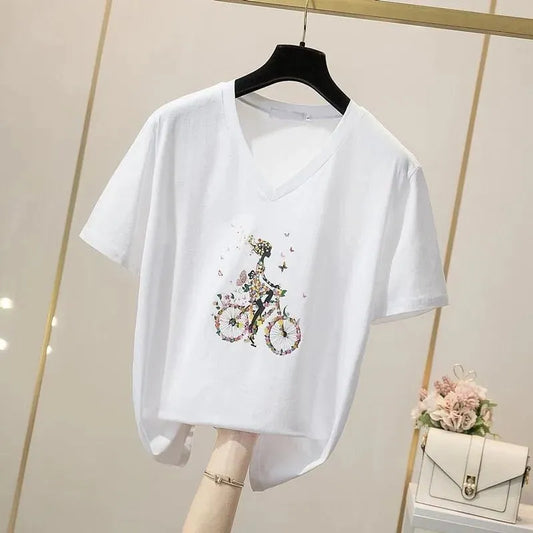 Cycler-Print T-Shirts For Women - T-Shirts - LeStyleParfait