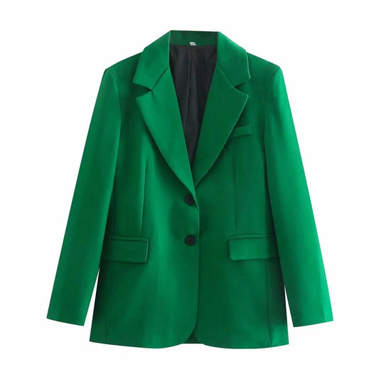 Dark Green Blazer Women - Casual - Plain-Solid - Women's Blazer - LeStyleParfait