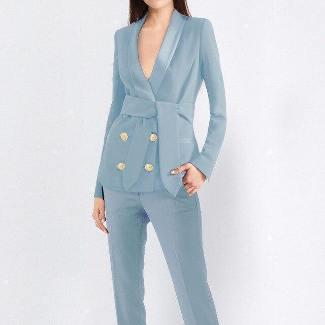 Double Breast Women Pant Suit - Pantsuit - LeStyleParfait