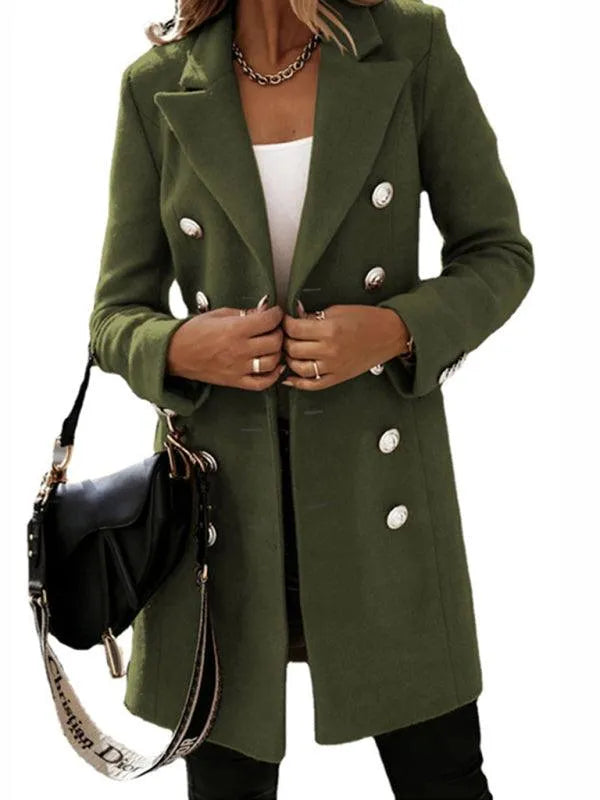 Double-Breasted Women Woolen Coat - Woolen Coat - LeStyleParfait