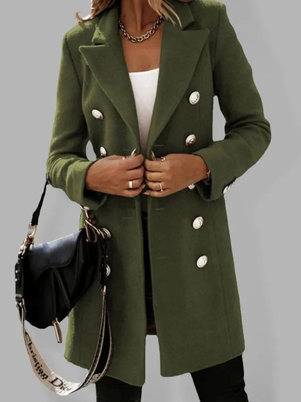 Double-Breasted Women Woolen Coat - Woolen Coat - LeStyleParfait