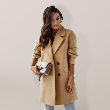 Double-Breasted Women's Trench Coat-Trench Coat-LeStyleParfait