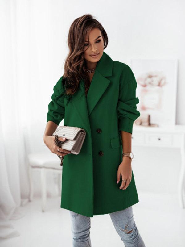 Double-Breasted Women's Trench Coat-Trench Coat-LeStyleParfait