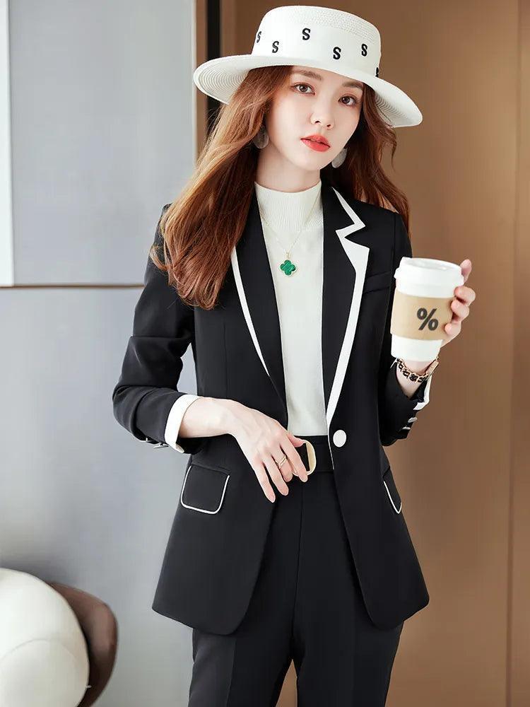 Double Pocket Formal Women Pant Suit - Pantsuit - LeStyleParfait