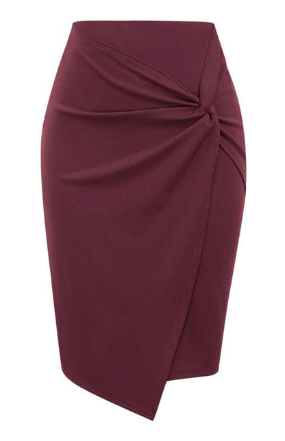 Draped Asymmetrical Fashion Pleated Skirt - Draped Skirt - LeStyleParfait