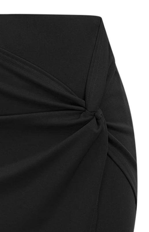 Draped Asymmetrical Fashion Pleated Skirt - Draped Skirt - LeStyleParfait