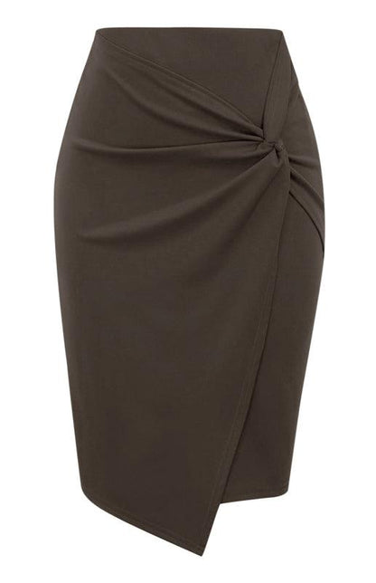 Draped Asymmetrical Fashion Pleated Skirt - Draped Skirt - LeStyleParfait