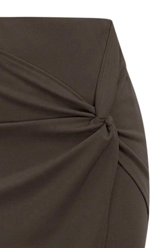 Draped Asymmetrical Fashion Pleated Skirt - Draped Skirt - LeStyleParfait